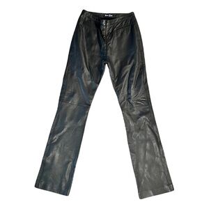 Bisou Bisou black leather low rise pant. 90’s vibe, vintage. Size small